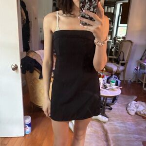 With Jean Black Mini Dress